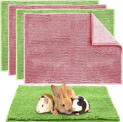 4 Pzas Forro Polar Jaula Mascotas 16x24pulg Verde