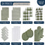 Set 20 toallas cocina algodón soportes ollas verde