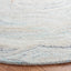 Alfombra redonda 6ft lana hecha a mano beige y azul