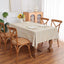 Mantel rectangular lino bordado calado 54x36 pulg marrón