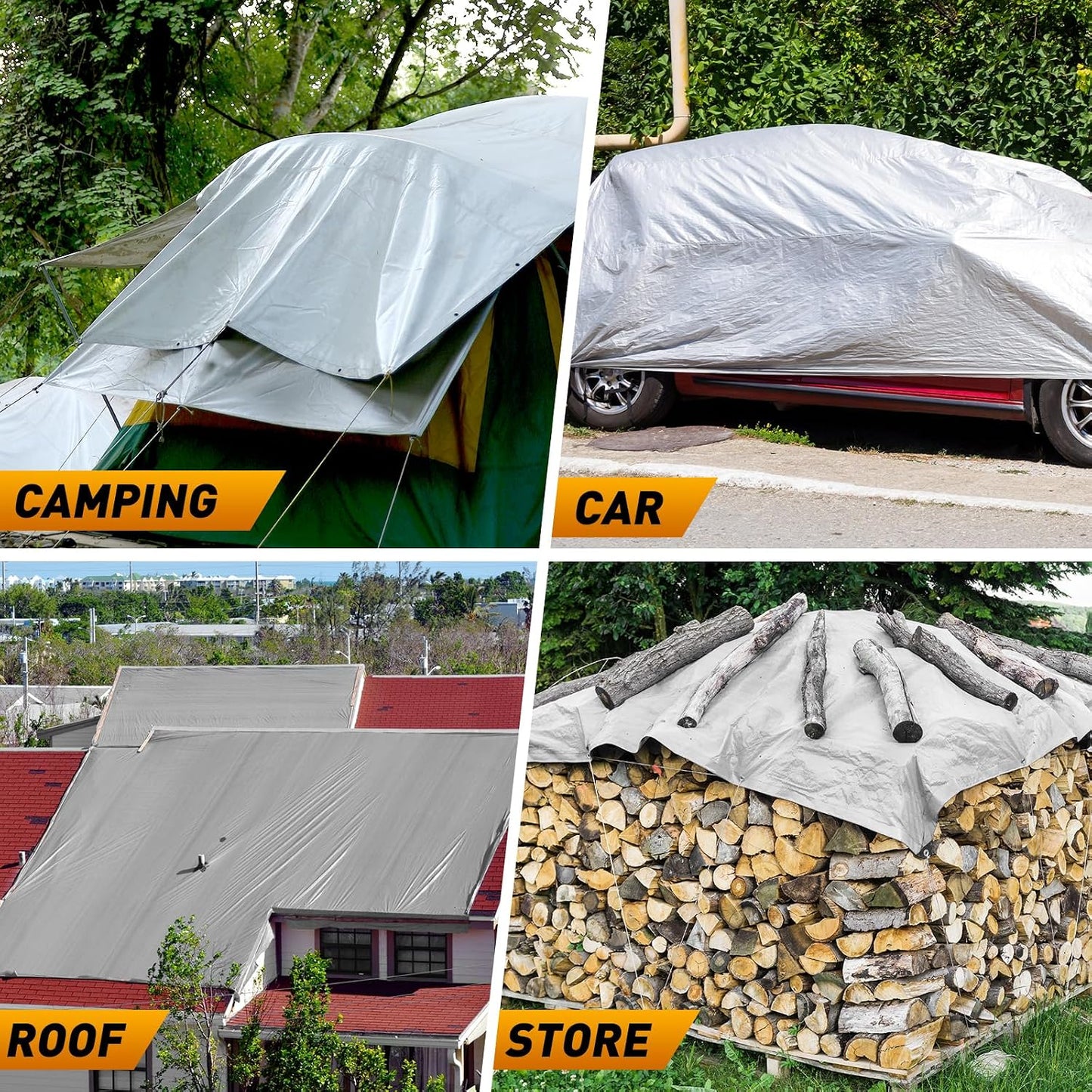 Lona impermeable resistente 10x12ft 16mil tejido 15x17