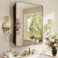 Botiquín baño aluminio 20x30pulg marco negro 6 estantes