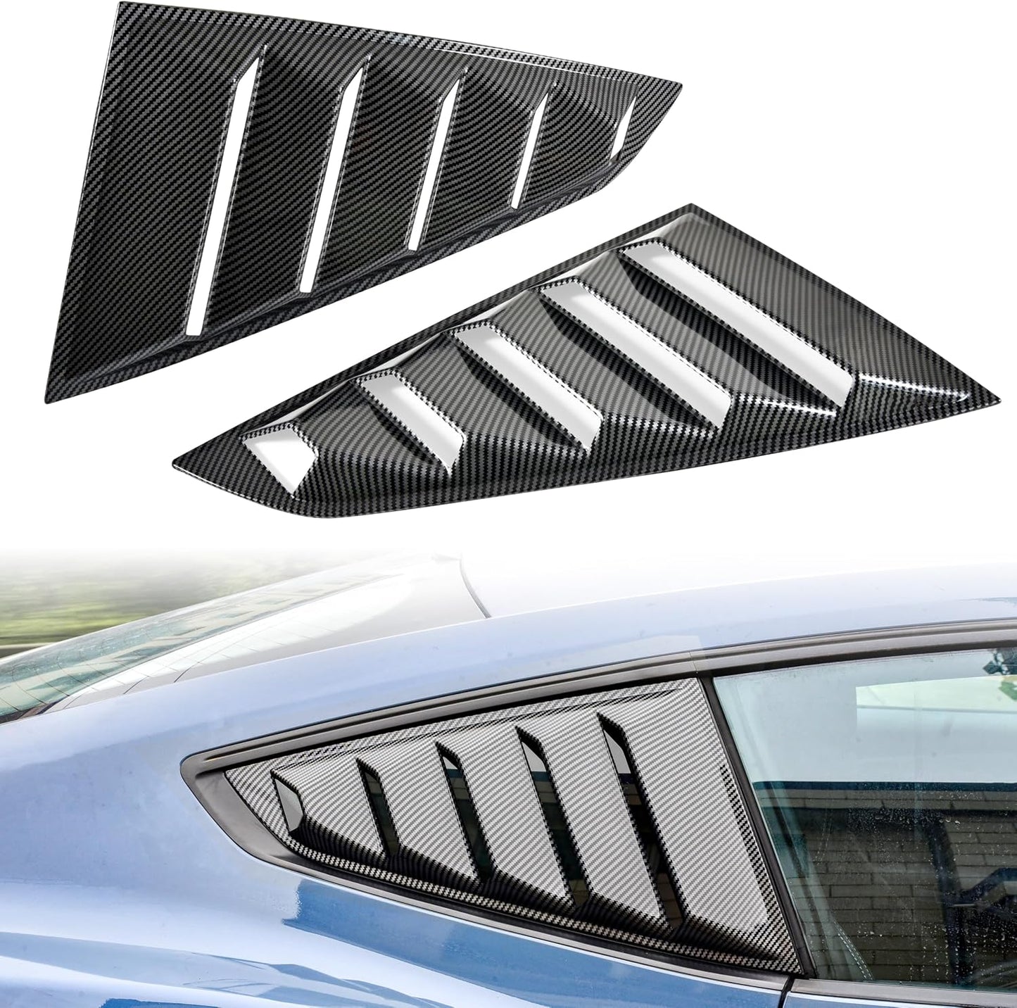 Rejilla lateral Mustang fibra carbono estilo Lambo 24-26