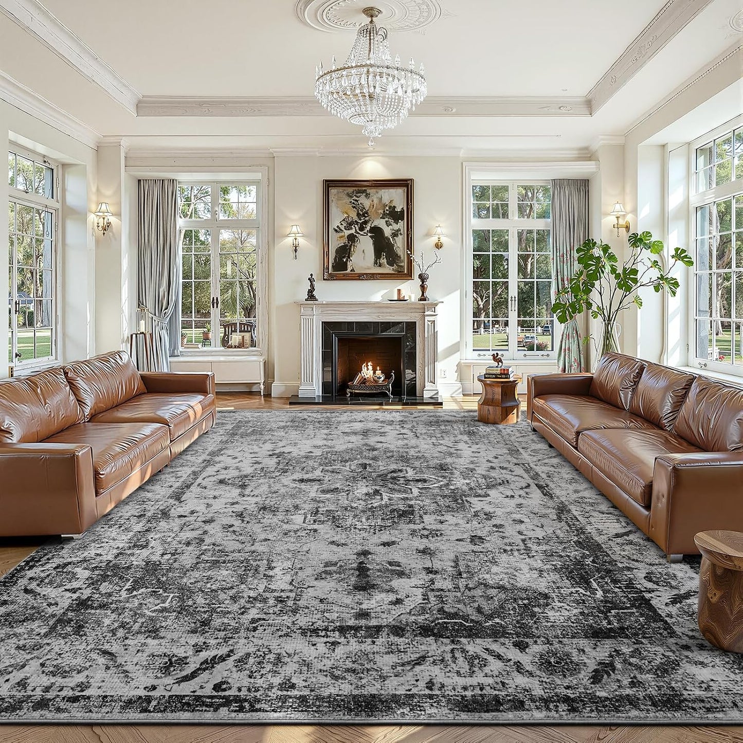 Alfombra bohemia lavable 8x10ft antiderrap sala dormitorio