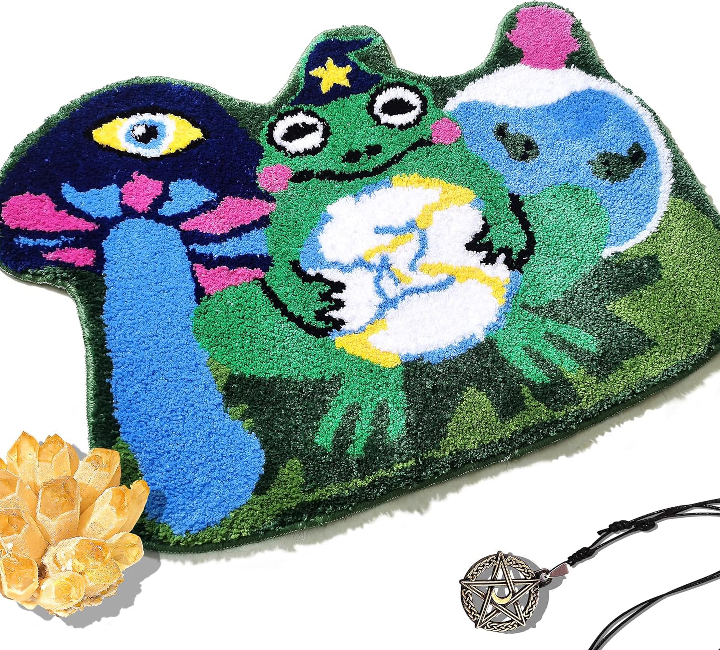 Alfombras baño verdes mago rana antideslizante 20x32pulg