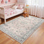 Alfombra boho rosa claro pelo bajo sala dormitorio