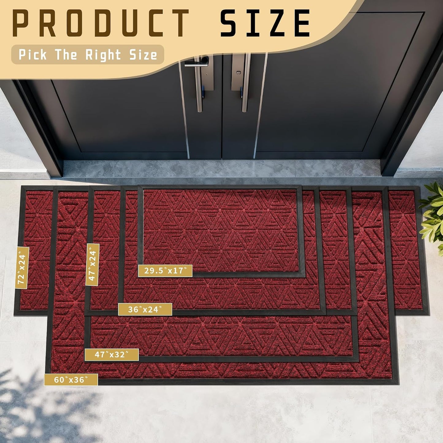 Tapete puerta delantera 29.5x17 antiderrap impermeable