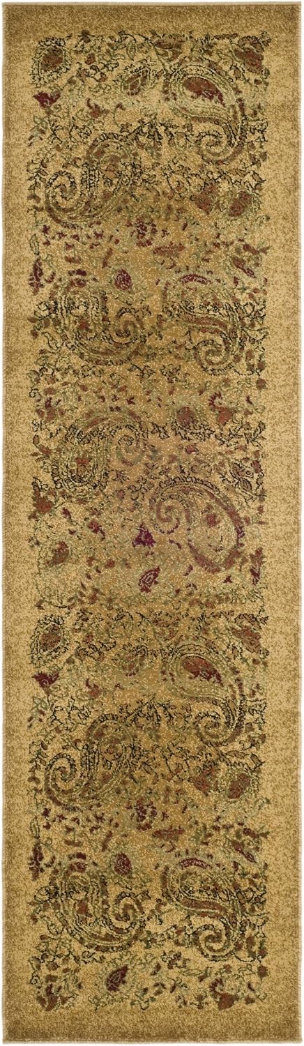 Alfombra pasillo 2'3"x6' beige multicolor diseño tradicional