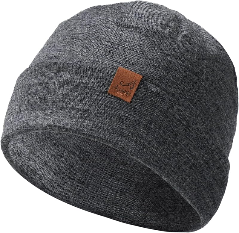 Gorro lana merino unisex con puño para clima frío