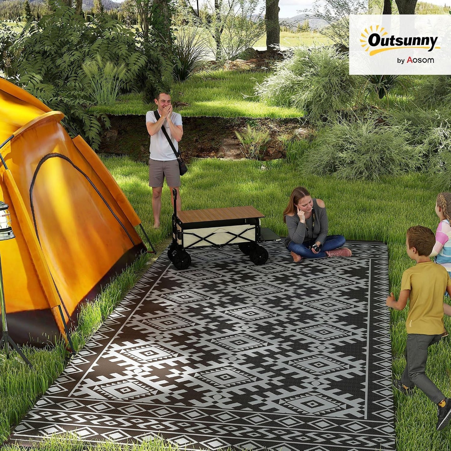 Alfombra exterior impermeable 9x18ft patio