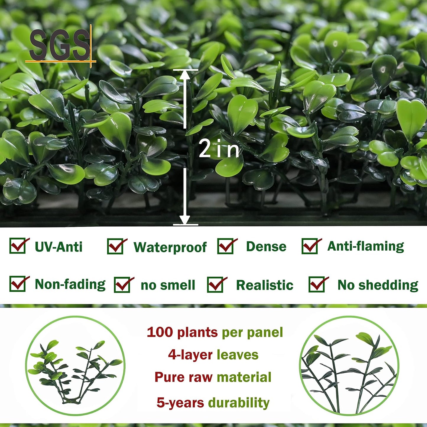 Paneles césped artificial 10x10pulg para pared
