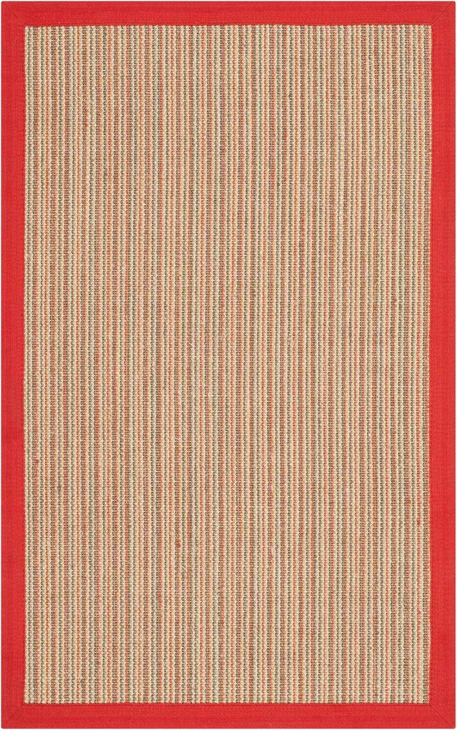 Alfombra sisal rayas borde 2'6"x4' óxido