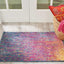 Alfombra multicolor 1'10"x2'10" para dormitorio sala comedor