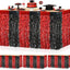 Decoraciones graduación 2026 108x30pulg rojo y negro flecos papel aluminio
