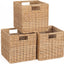 Cestas ratán plegables 10.5x10.5" set 3 color caqui