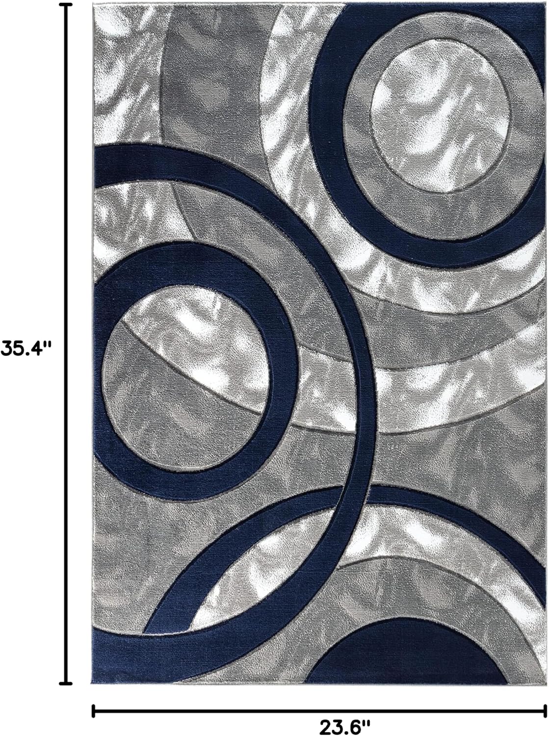 Alfombra 2x3pulg diseño geométrico textura esponjosa