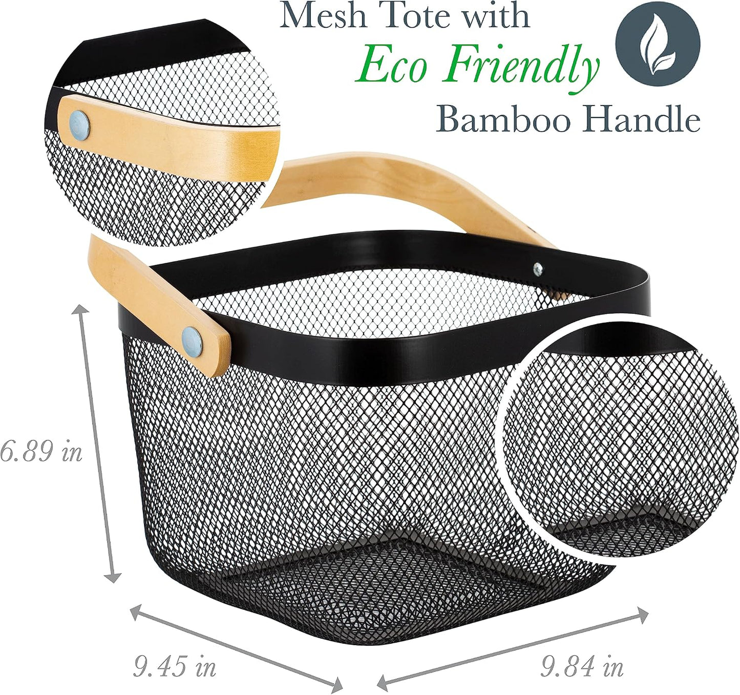 Cesta ducha multiusos malla gris mango bambú negro