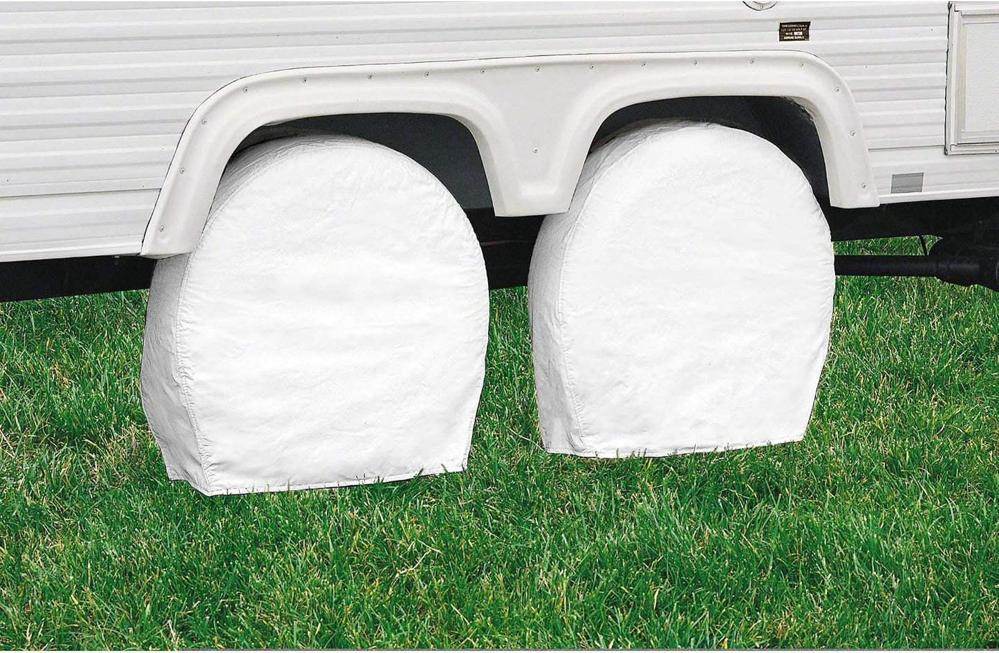 Cubierta para Rueda de RV en Color Blanco Resistente al Agua