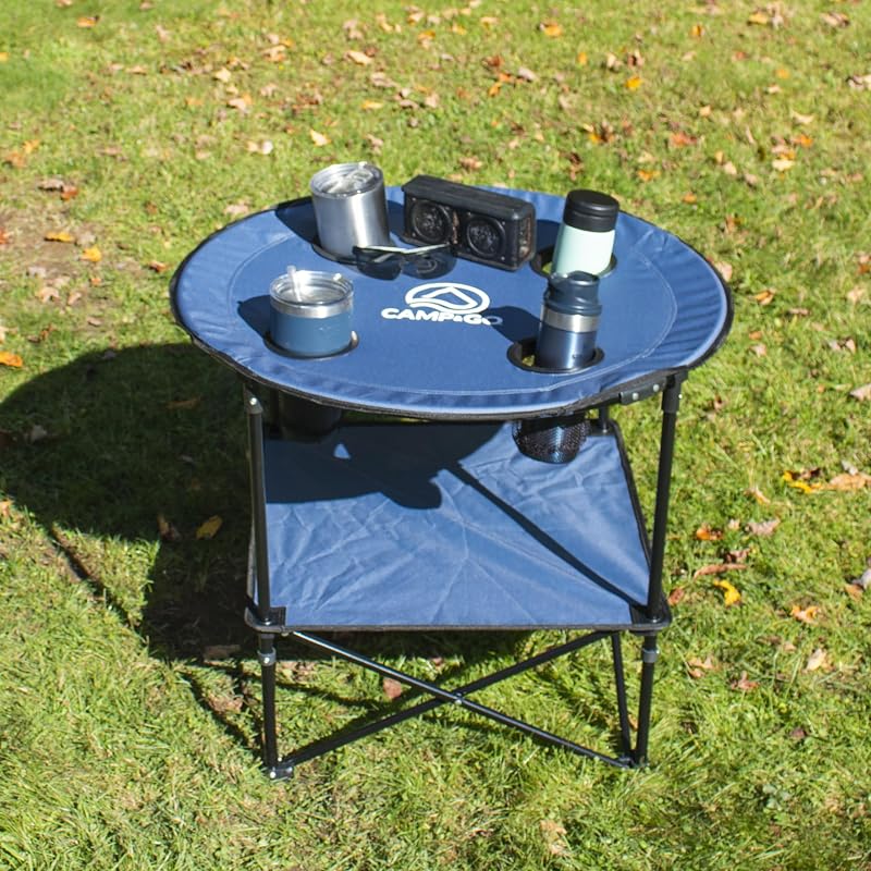 Mesa redonda tela portátil 28" color azul