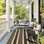 Alfombra patio algodón tejida a mano reversible negra y