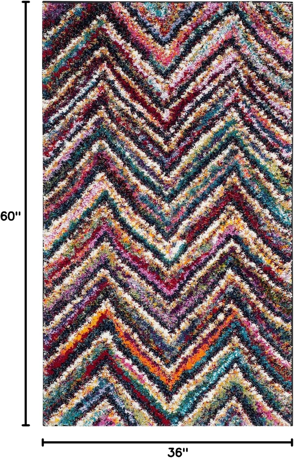 Alfombra decorativa 3x5ft multicolor diseño abstracto no