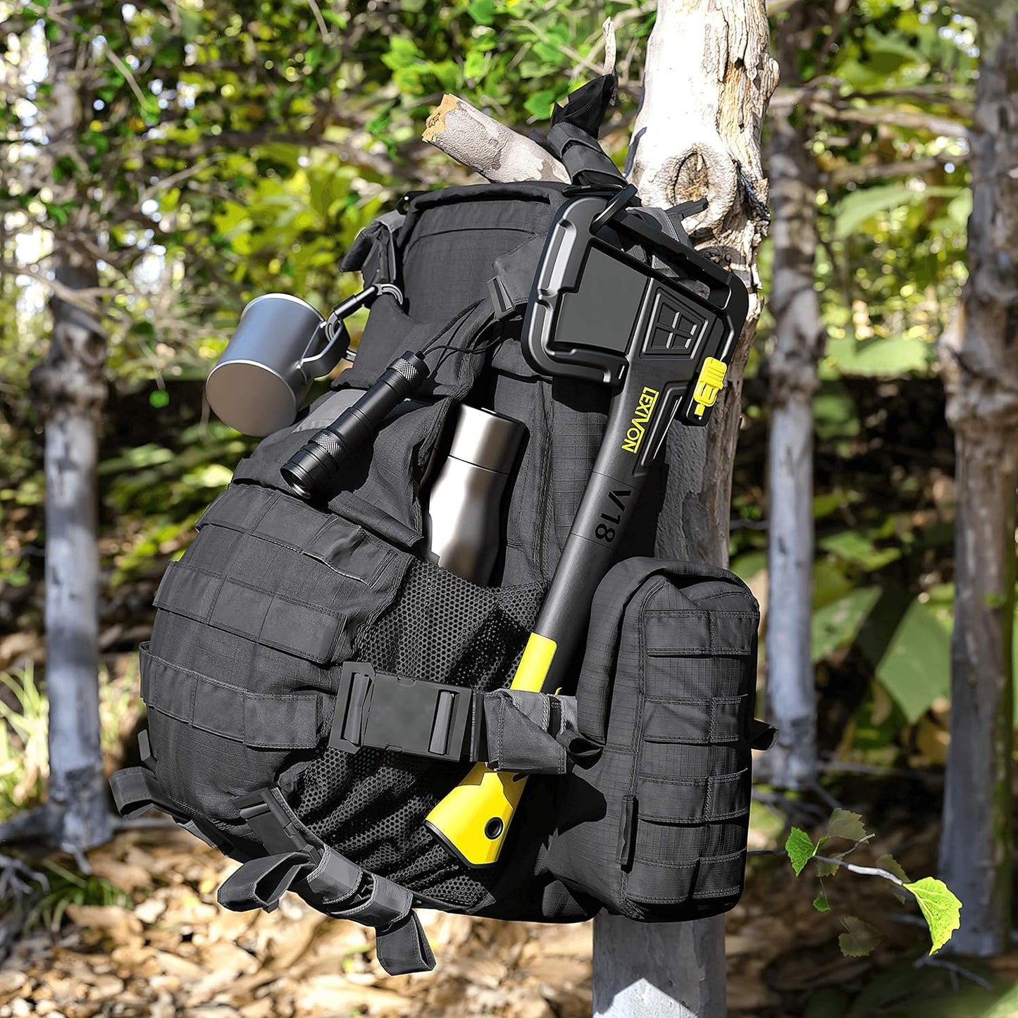 Hacha 18pulg mango fibra vidrio TPR ergonómico con funda