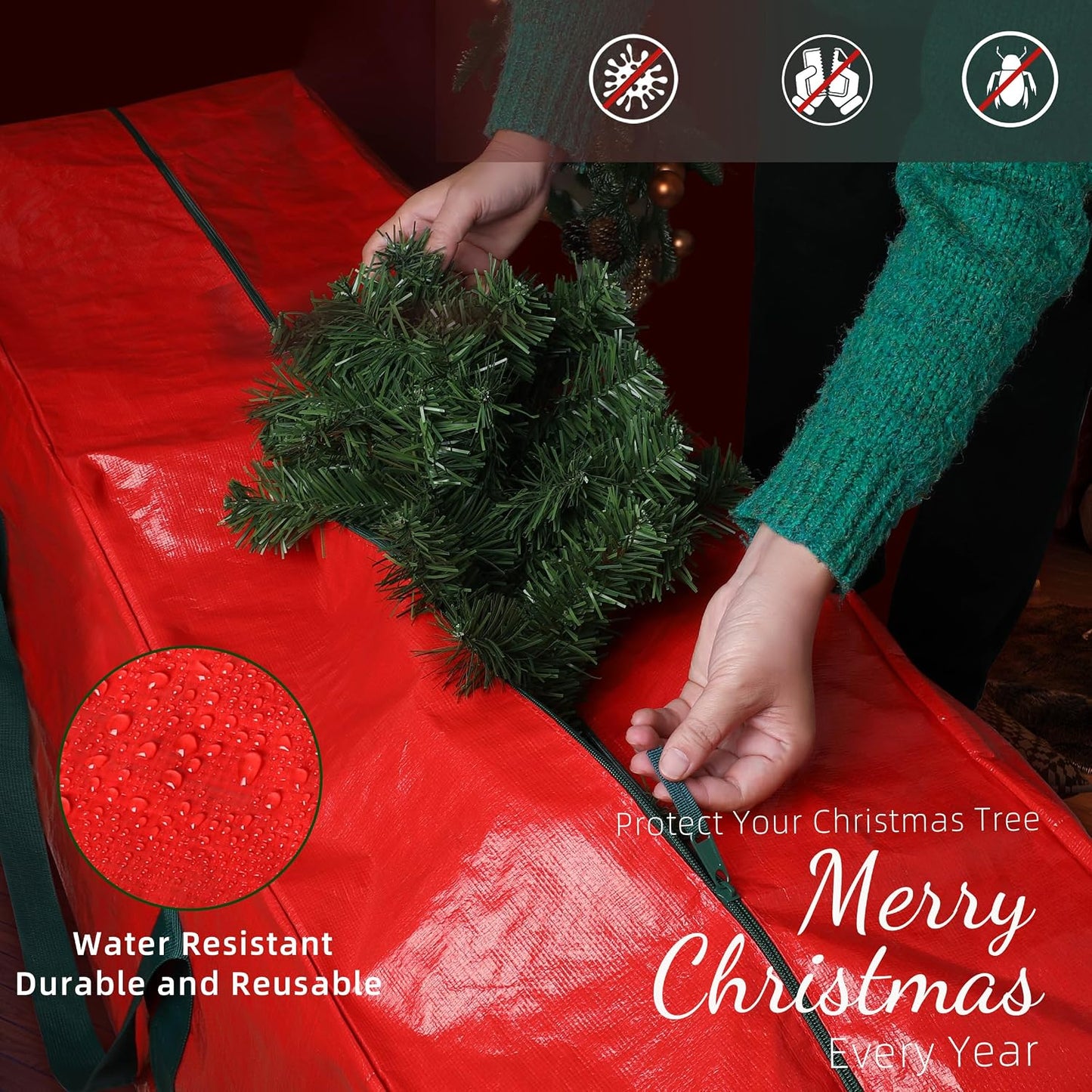 Bolsas almacenamiento árbol navidad resistentes antihumedad