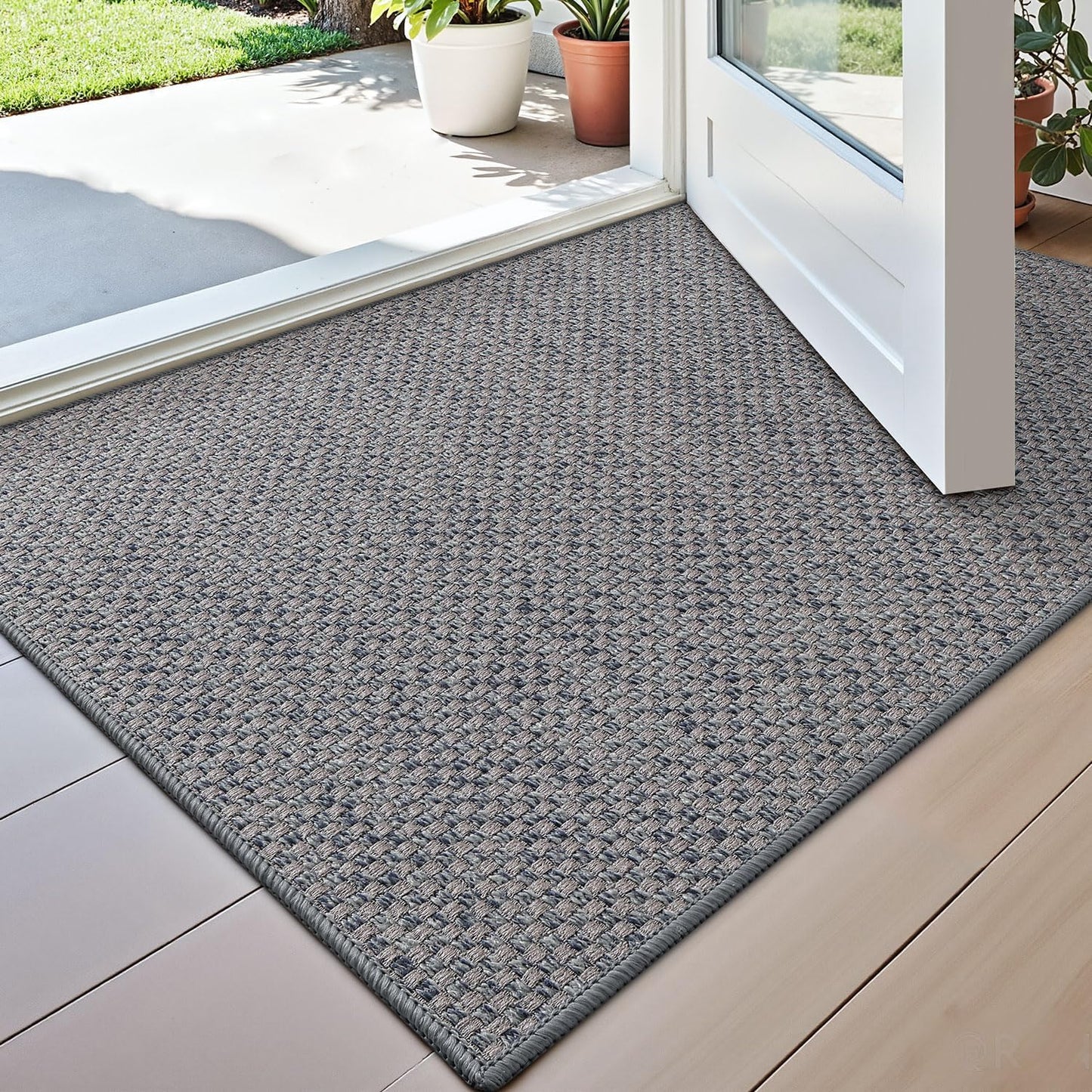 Tapete puerta 17x30pulg antiderrap gris absorbente