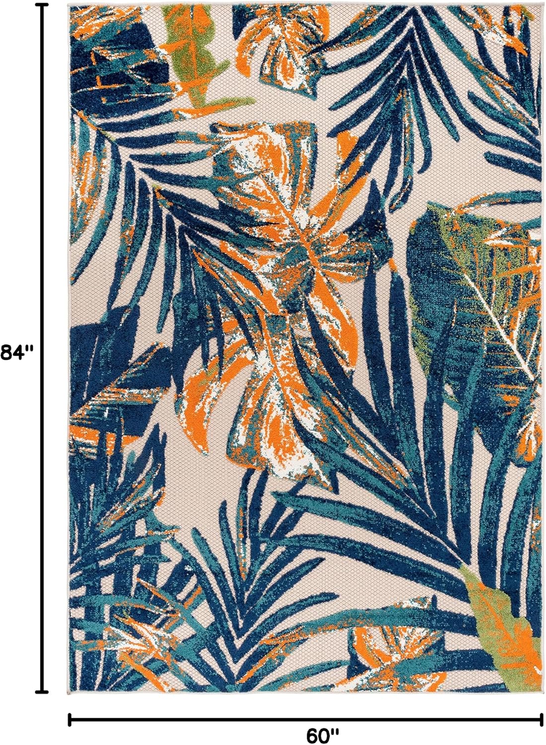 Alfombra interior/exterior hojas tropicales polipropileno