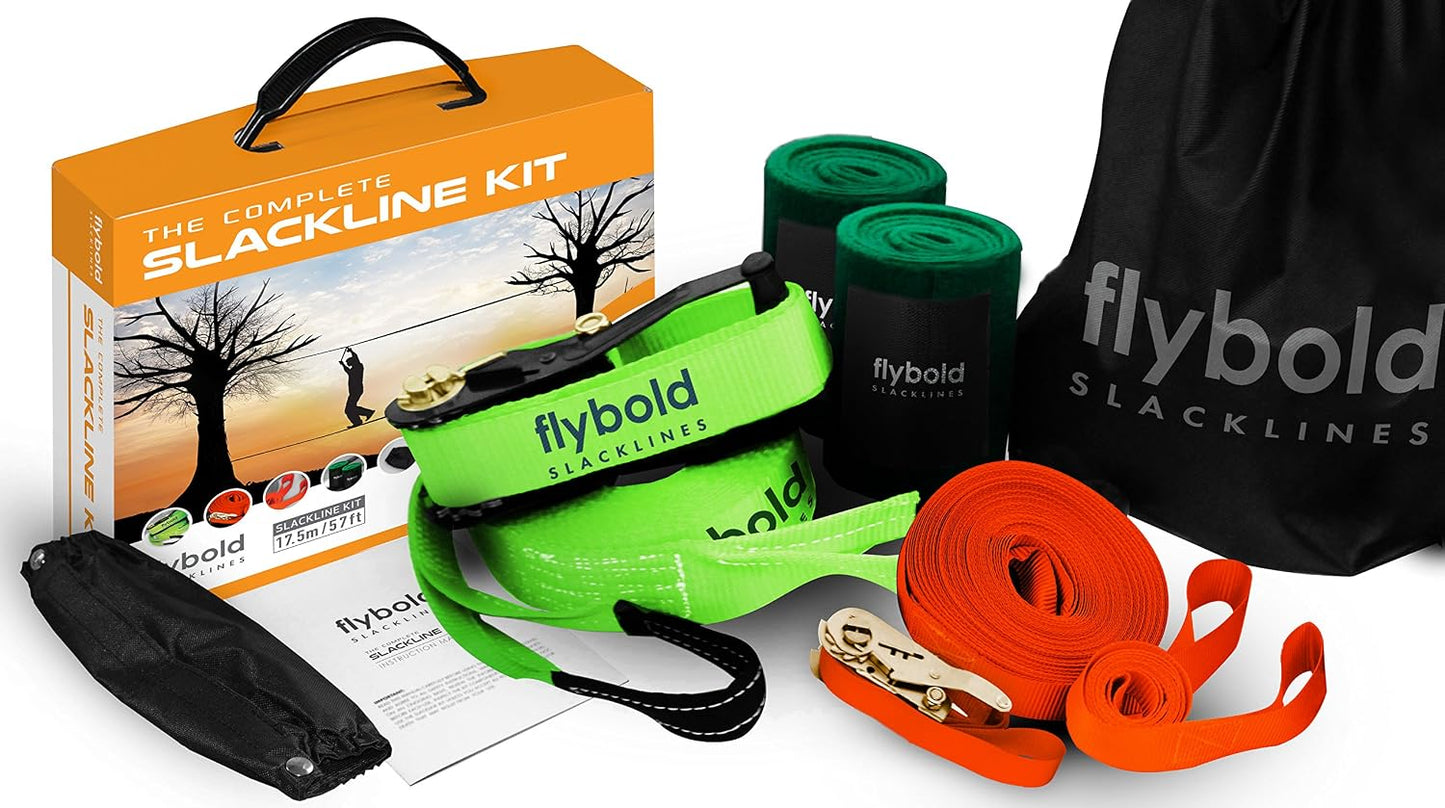 Kit Slackline 57ft cuerda entrenamiento protectores árbol