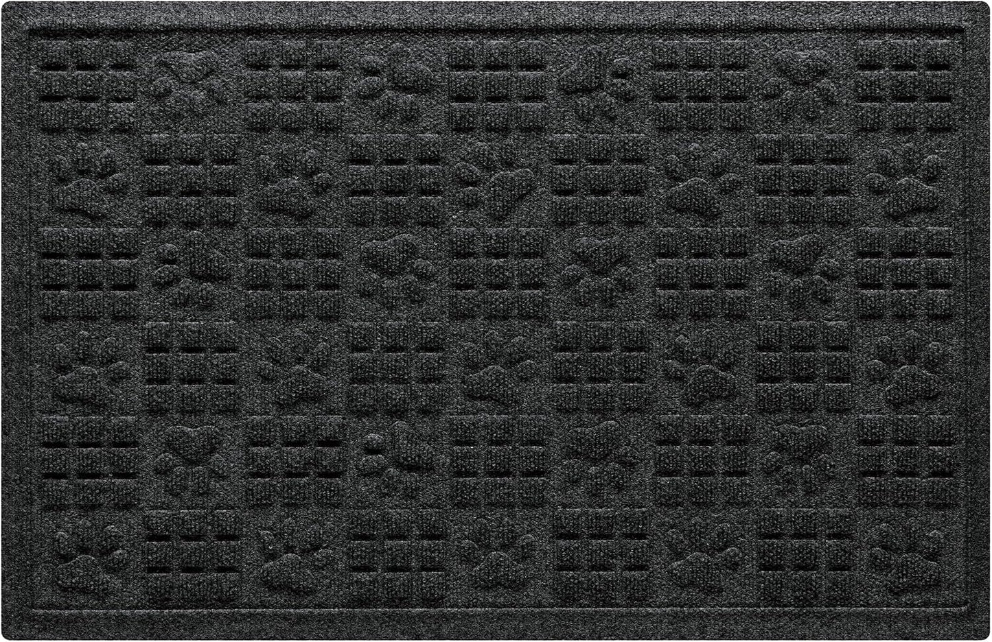Tapete puerta 2x3ft antiderrap diseño pata perro carbón
