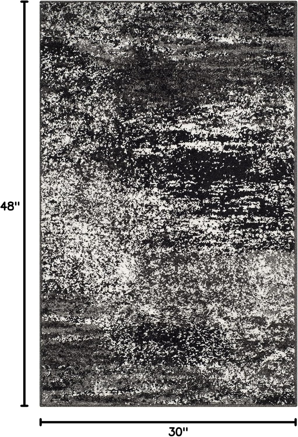 Alfombra decorativa 2'6x4' plateado y negro moderna