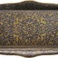 Bandeja metal servir vintage rectangular amarillo envejecido