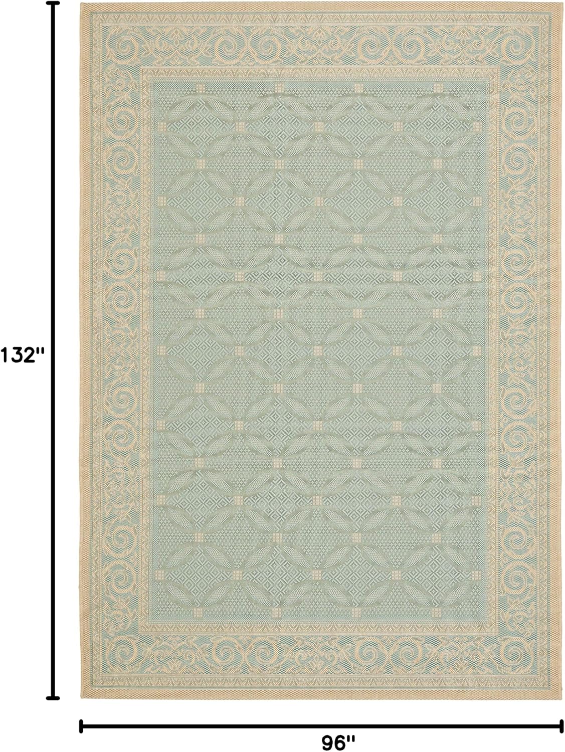 Alfombra decorativa impermeable 8x11ft color aguamarina