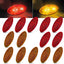 Luz ovalada RV remolque 12V ámbar rojo pack 14