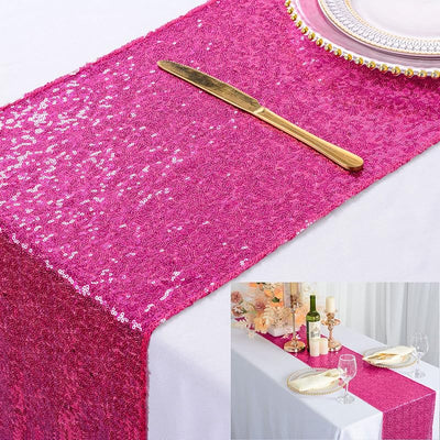 Camino mesa lentejuelas fucsia 12x72pulg decorativo otoño