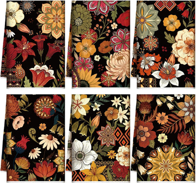 Toalla de cocina floral bohemia vintage 24 x 16 pulgadas