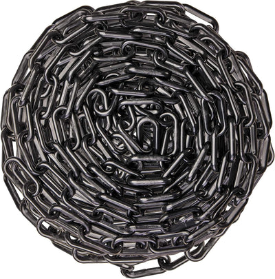Cadena seguridad plástico negro 2pulg x25ft resistente UV