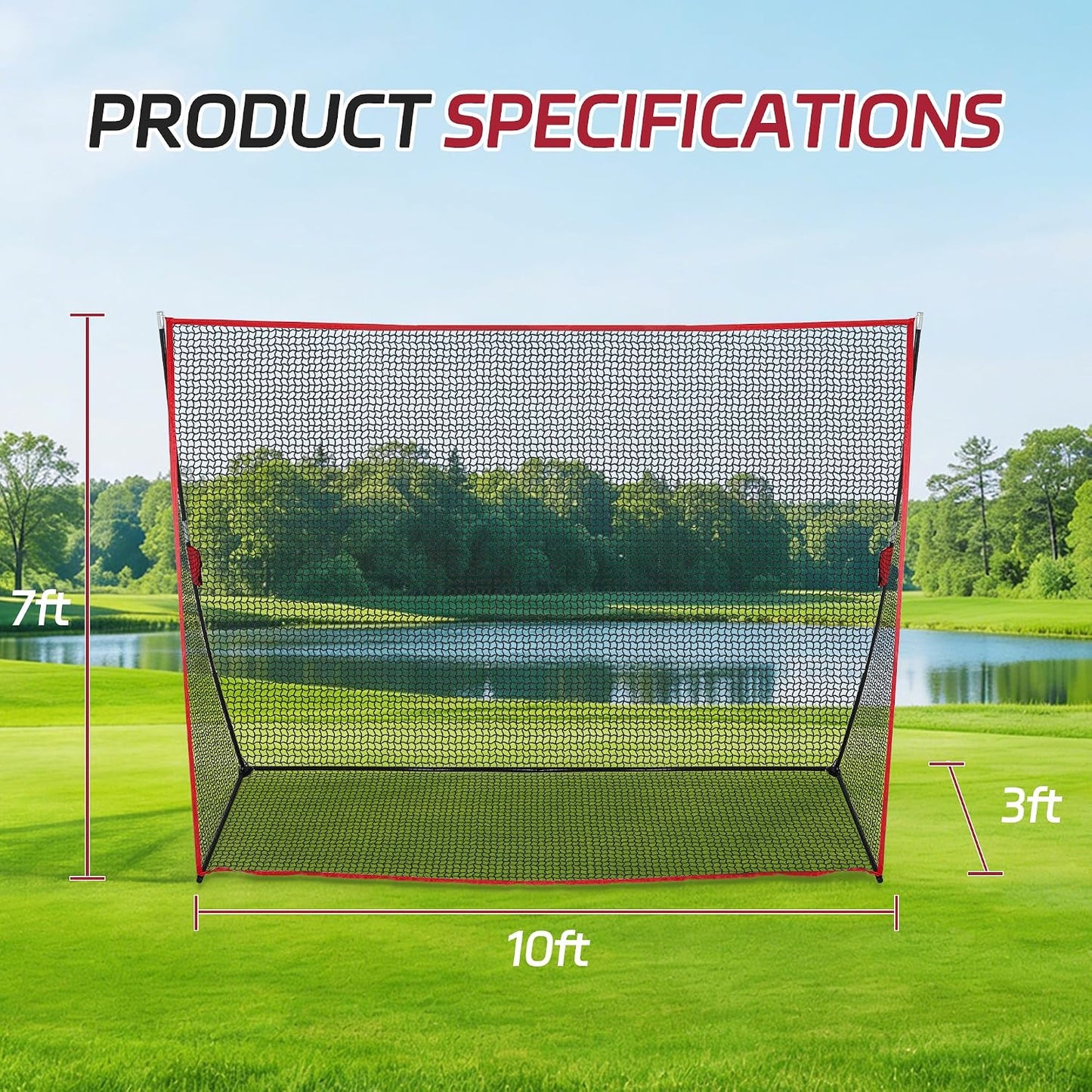 Red golf portátil 10x7pulg con bolsa para entrenamiento