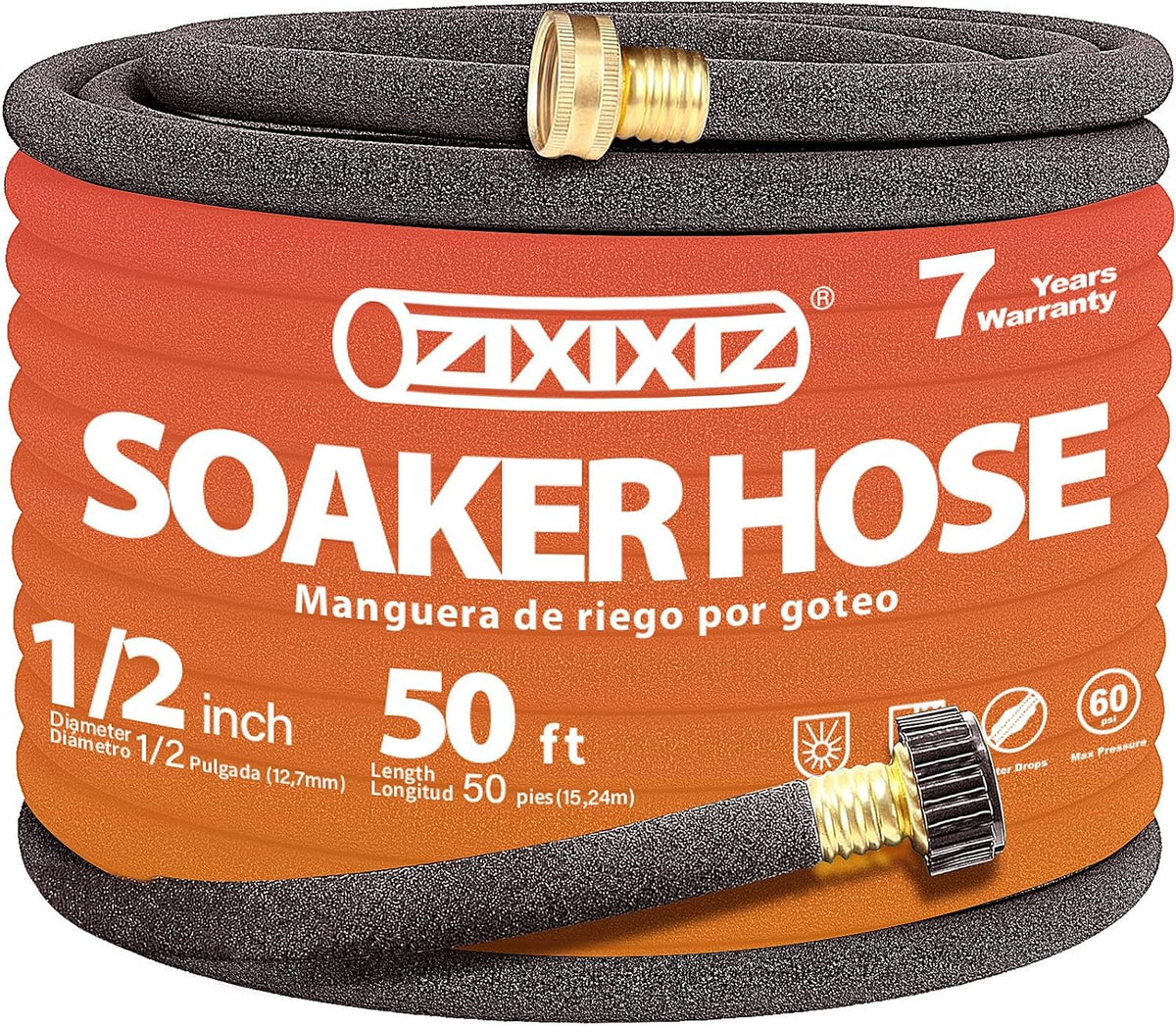 Manguera riego 1/2pulg con conector latón resistente fugas