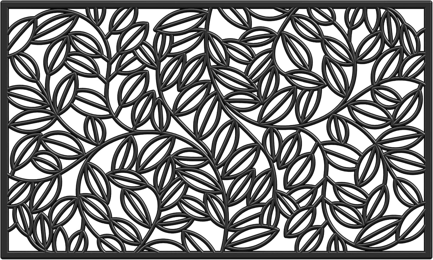 Felpudo goma diseño enredadera lila 18x30 negra