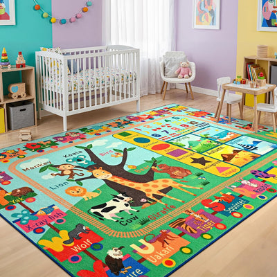Alfombras área niños educativas 4x6ft TPR antideslizante ABC
