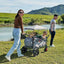 Cochecito plegable 2 niños barra ajustable toldo arnés gris