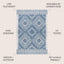 Tapete tribal diamante 5x8ft azul/marfil exterior