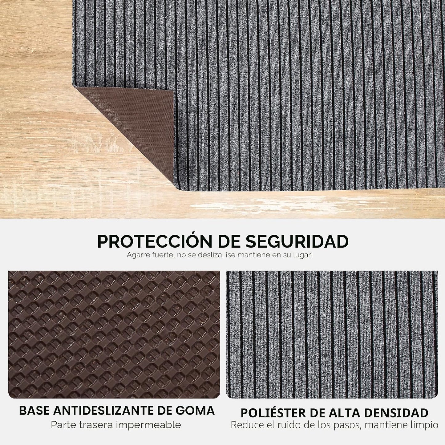 Alfombra pasillo 2x6ft antiderrap con respaldo goma