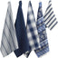 Set 5 paños cocina azul marino patrones surtidos