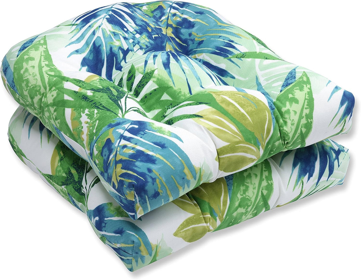 Cojín asiento silla 19x19pulg resistente azul/verde 2uds