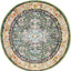 Alfombra redonda 3ft diseño bohemio color verde y turquesa