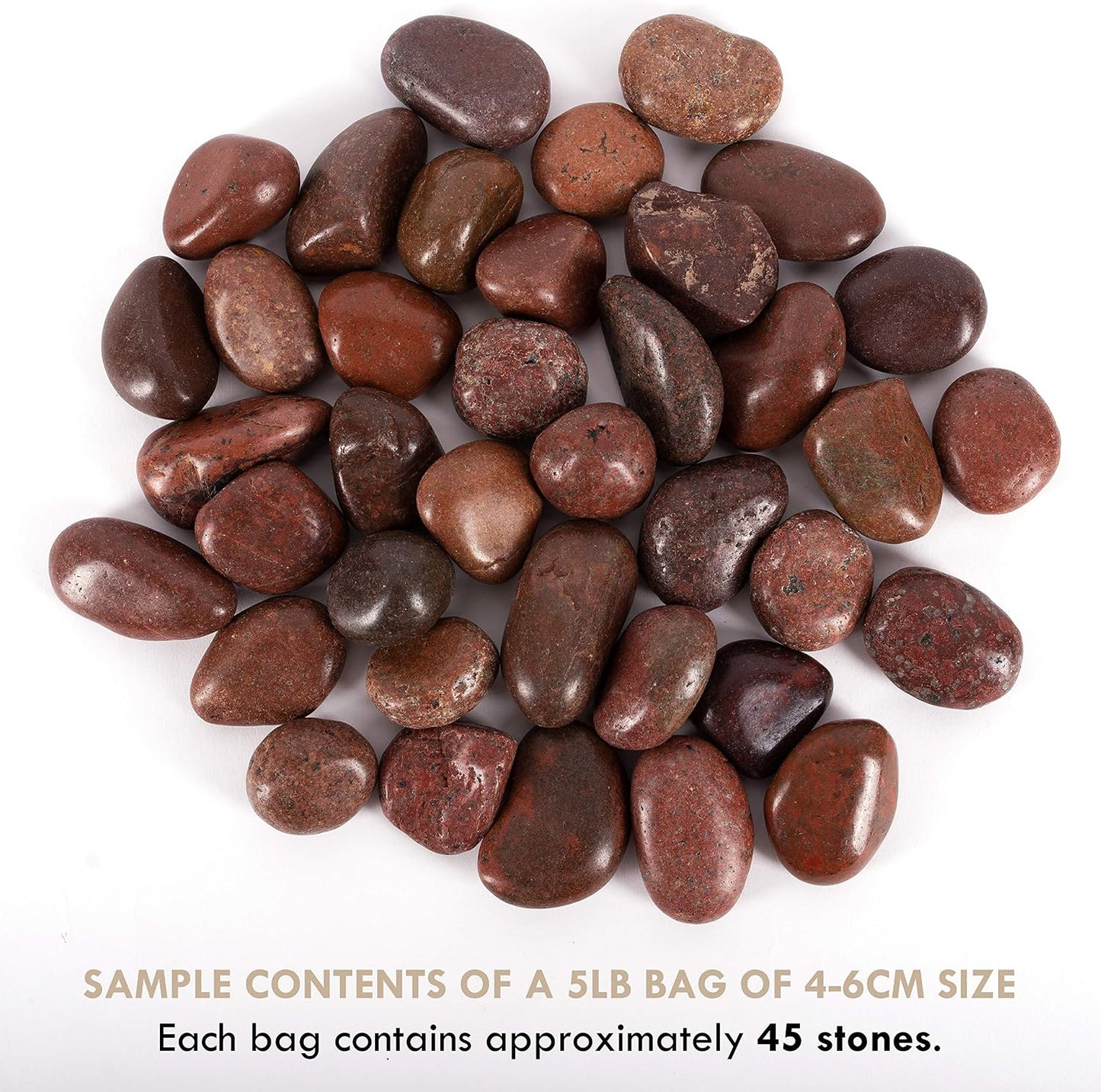 45 Piedras Río Decorativas para Macetas 1.6-2.4"