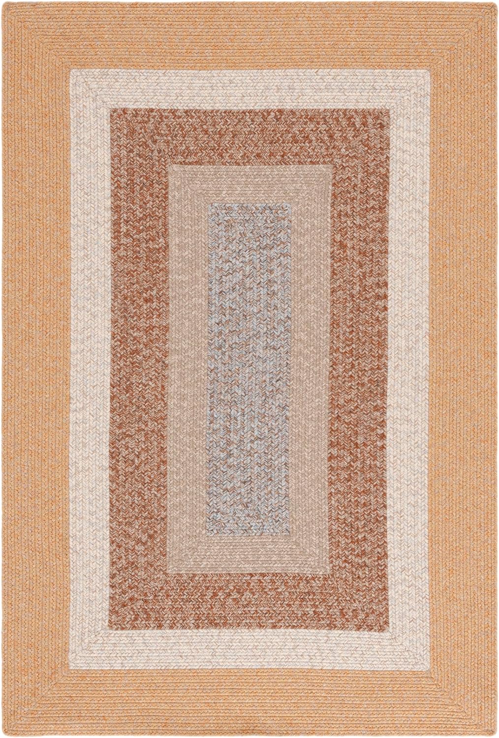 Alfombra exterior lavable trenzada 3x5ft marrón reversible